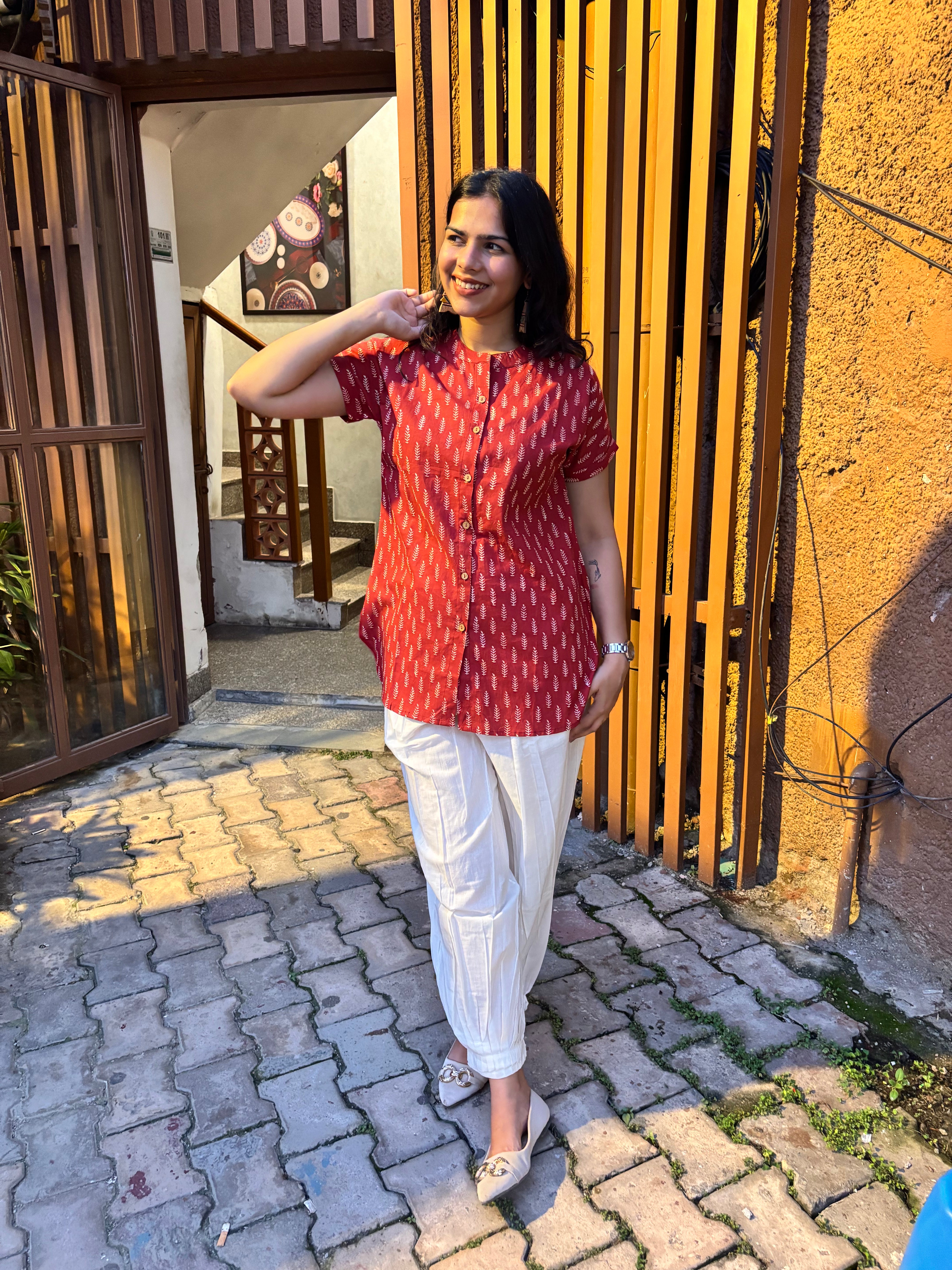 Mehrun Hand Block Print Cotton Shirt