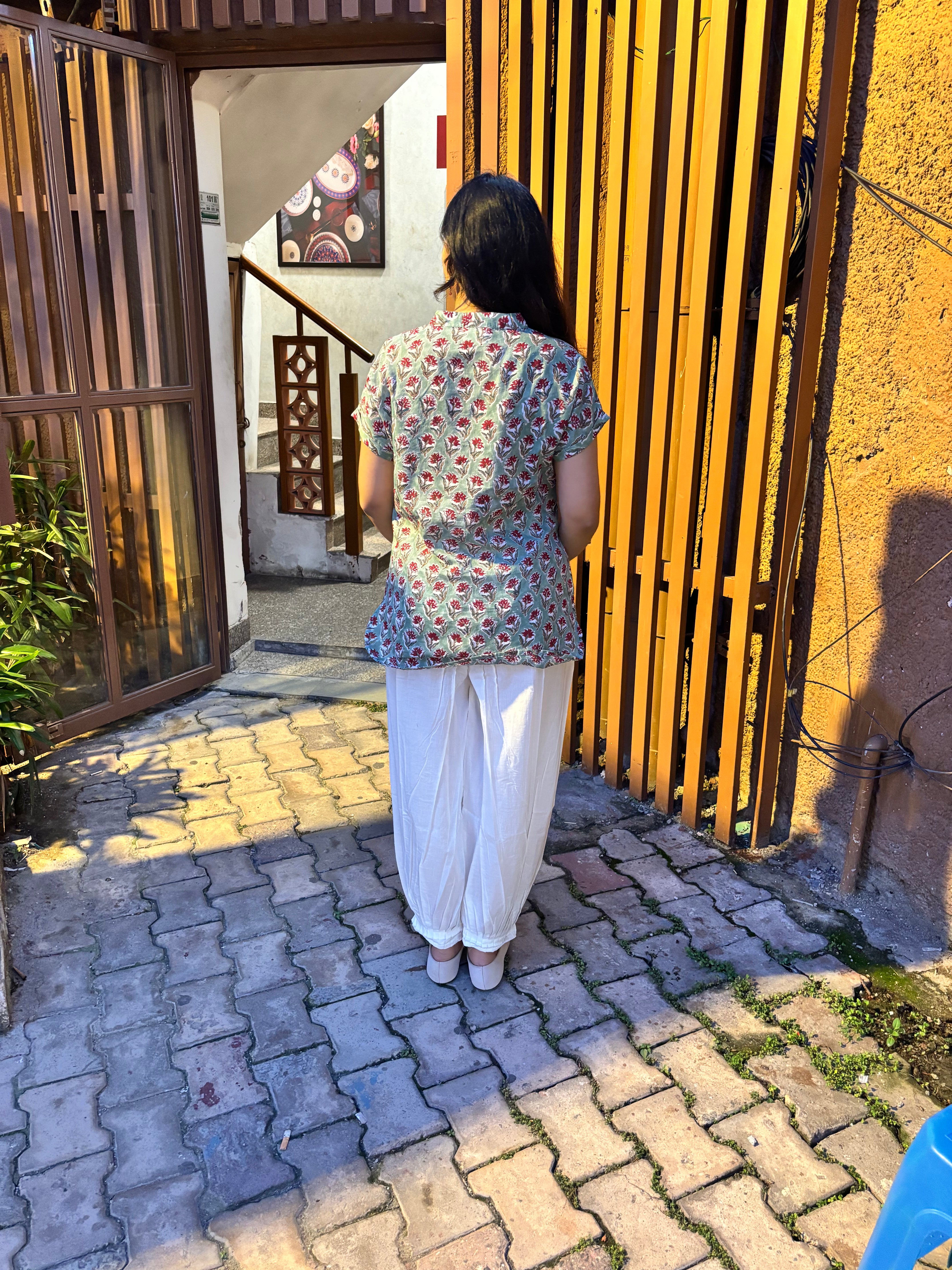 Rehbar Hand Block Print Cotton Shirt