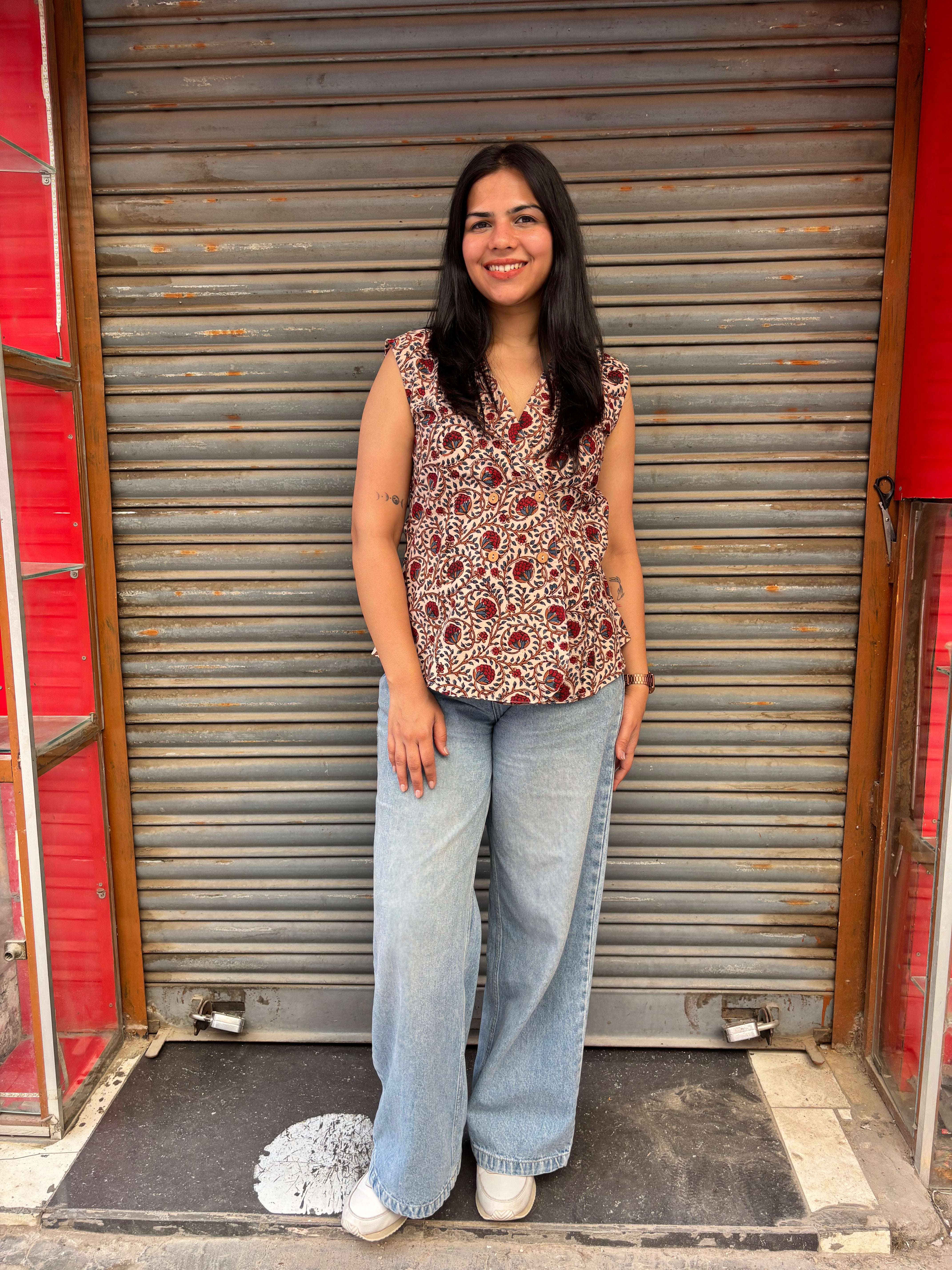 Ayaat Bagru Hand Block Print Cotton Vest Top