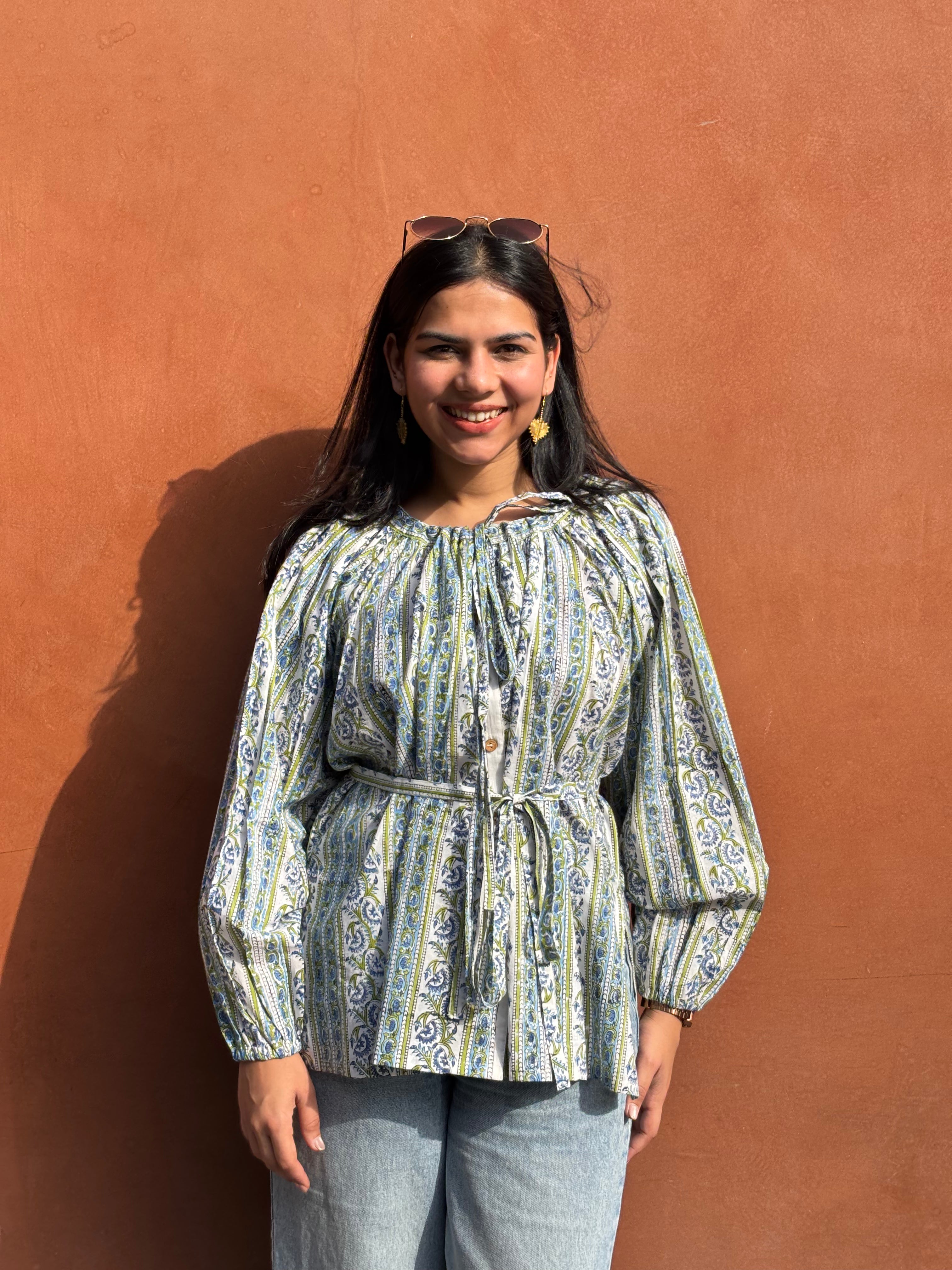 Vatika Hand Block Print Cotton Top