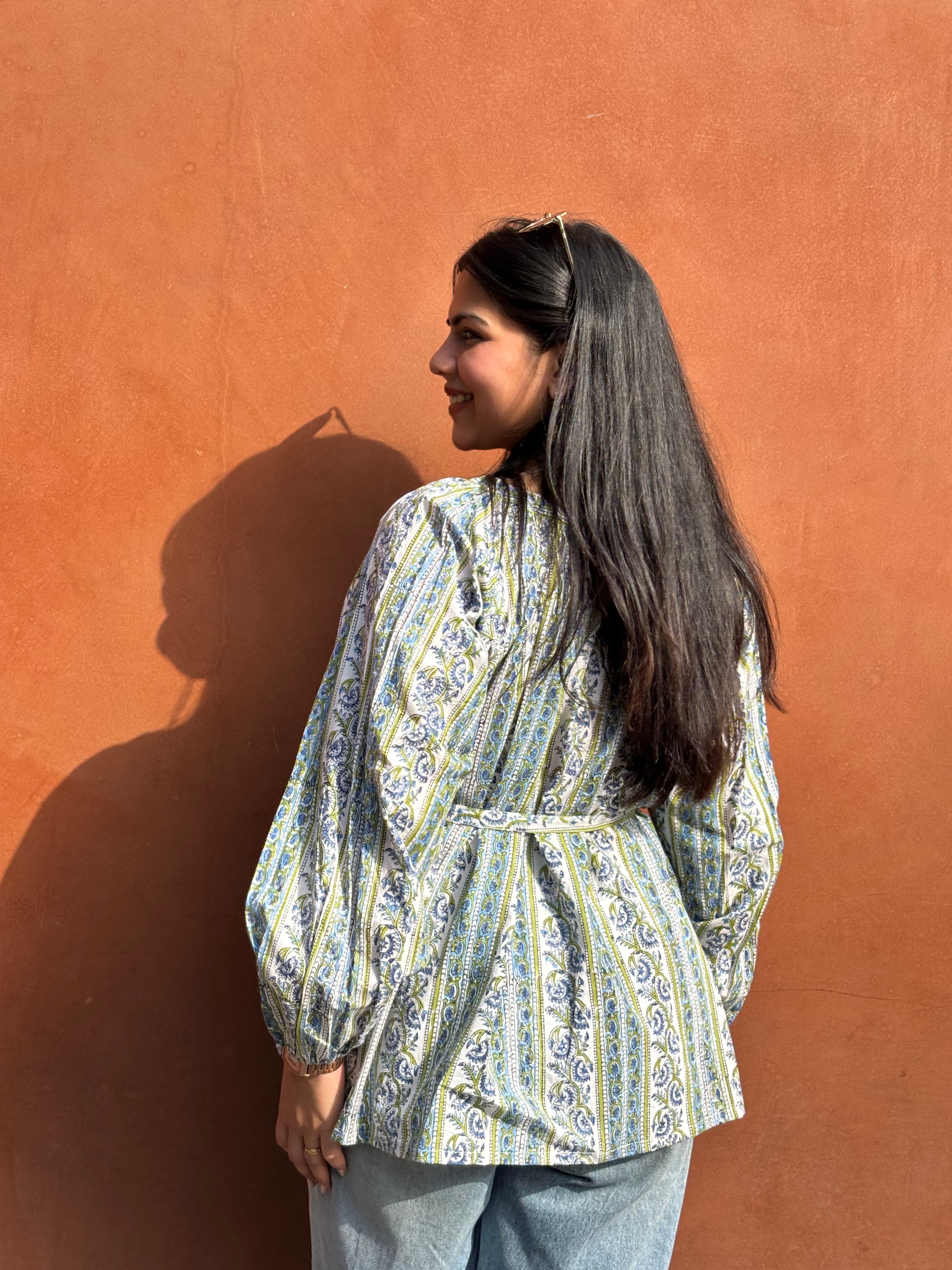 Vatika Hand Block Print Cotton Top