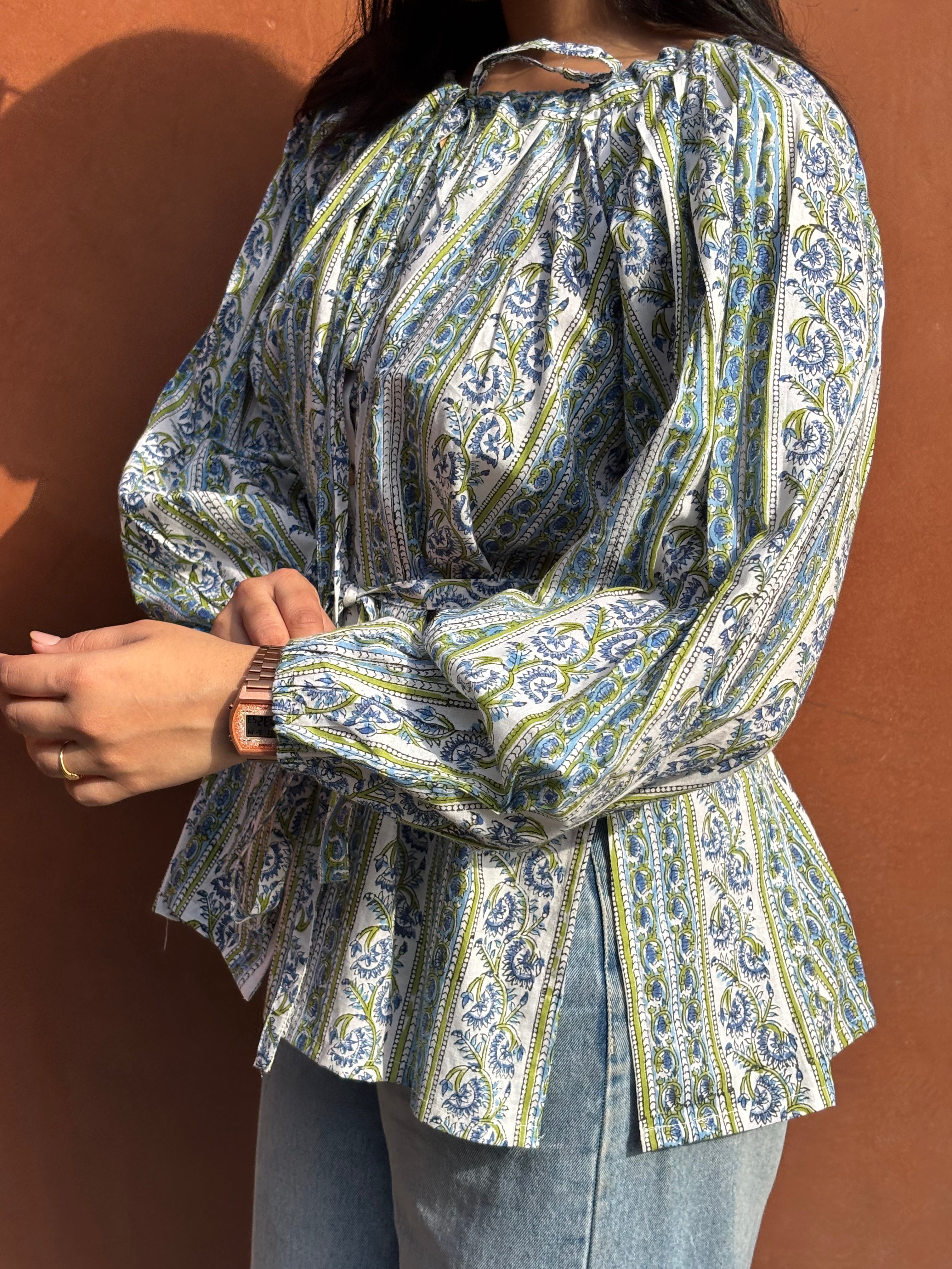 Vatika Hand Block Print Cotton Top