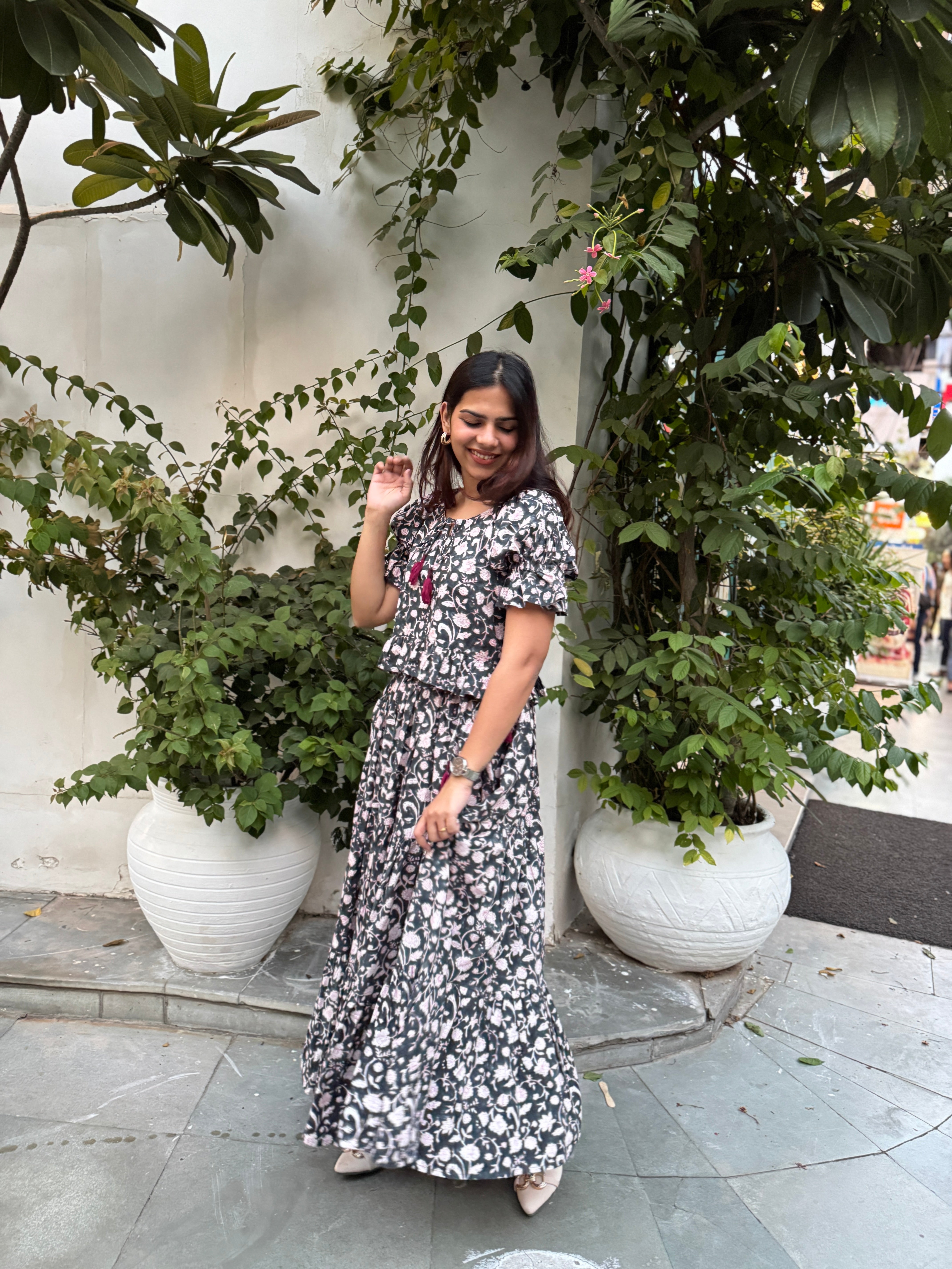 Anukriti Hand Block Print Cotton Ghagra Choli Co-ord Set