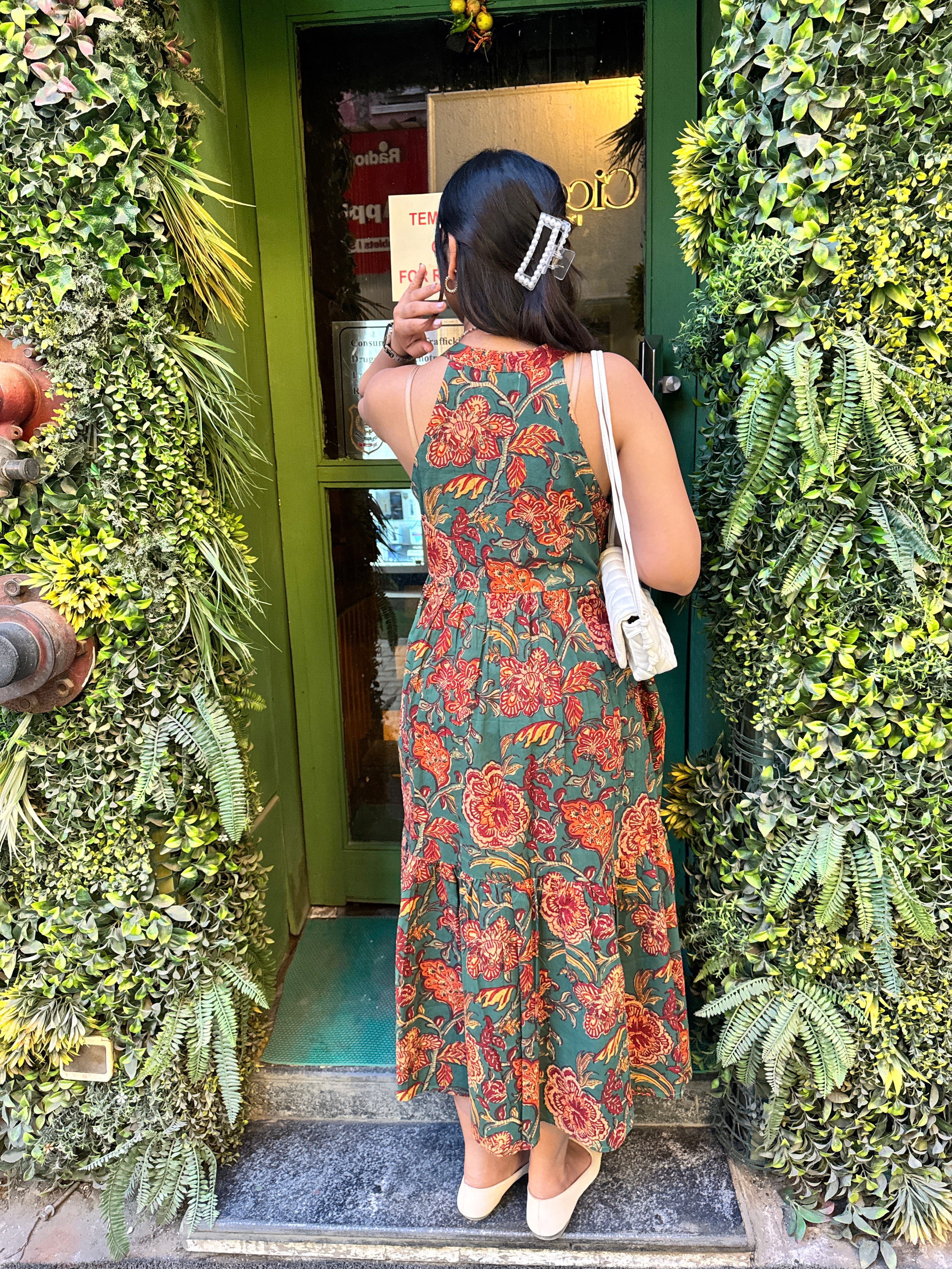 Amaya Hand Block Print Cottton Halter Neck Dress