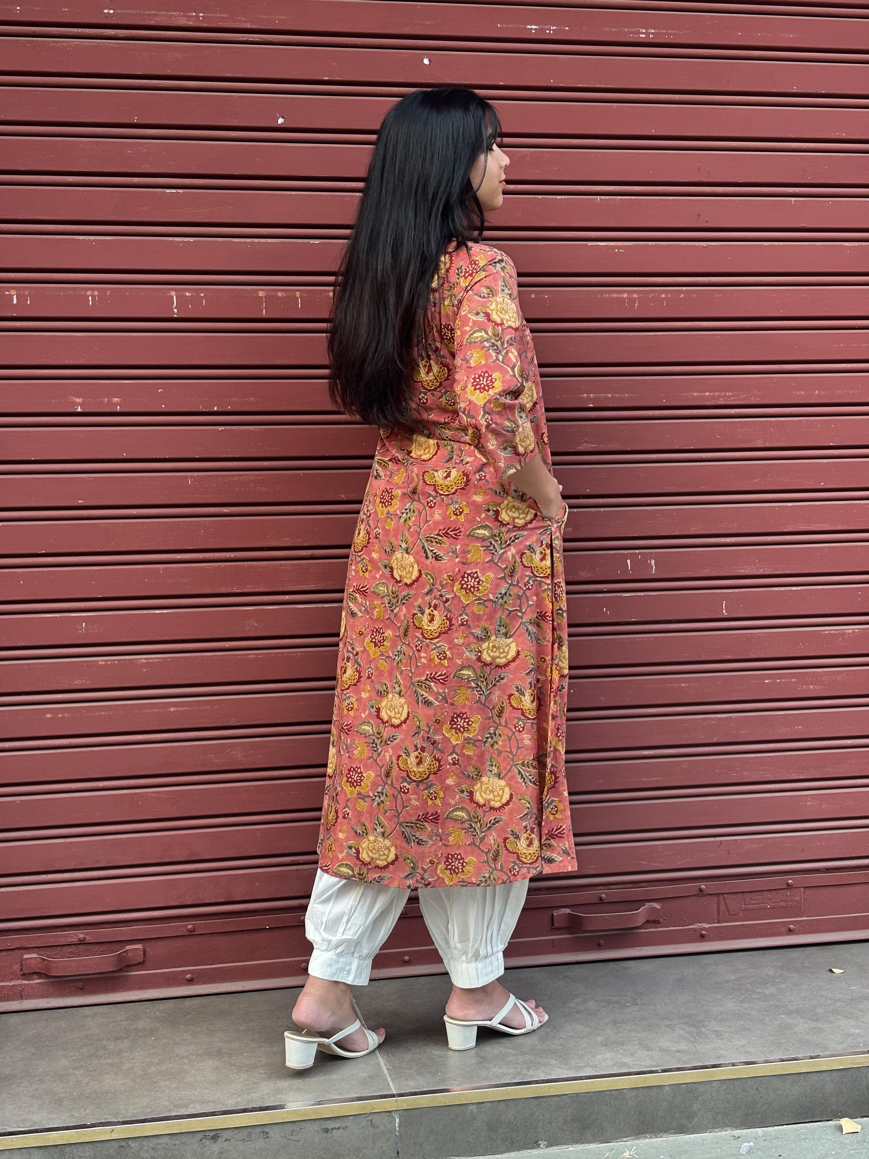 Miraya Hand Block Print Cotton Straight Kurta