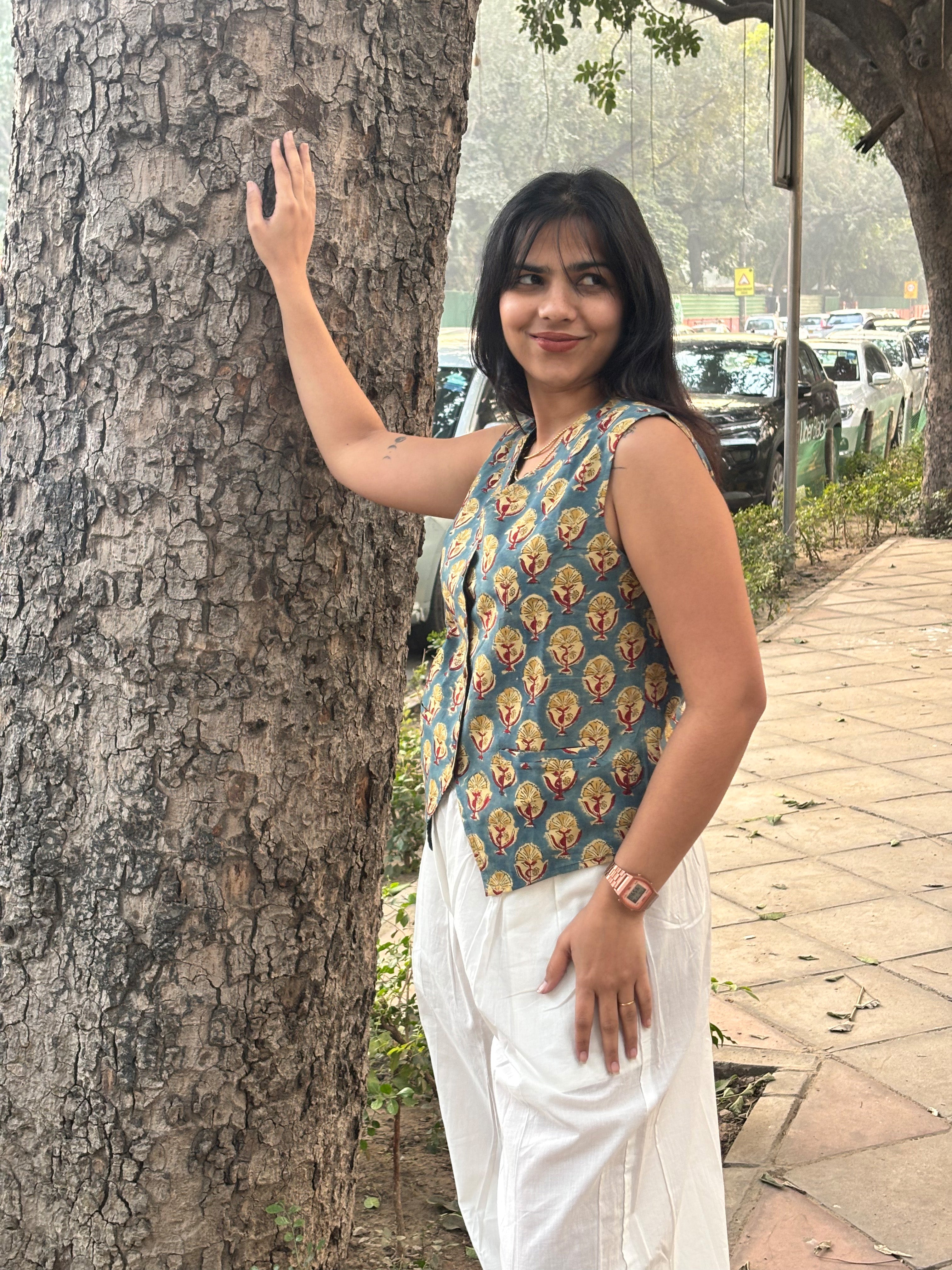 Mishti Bagru Hand Block Print Cotton Koti