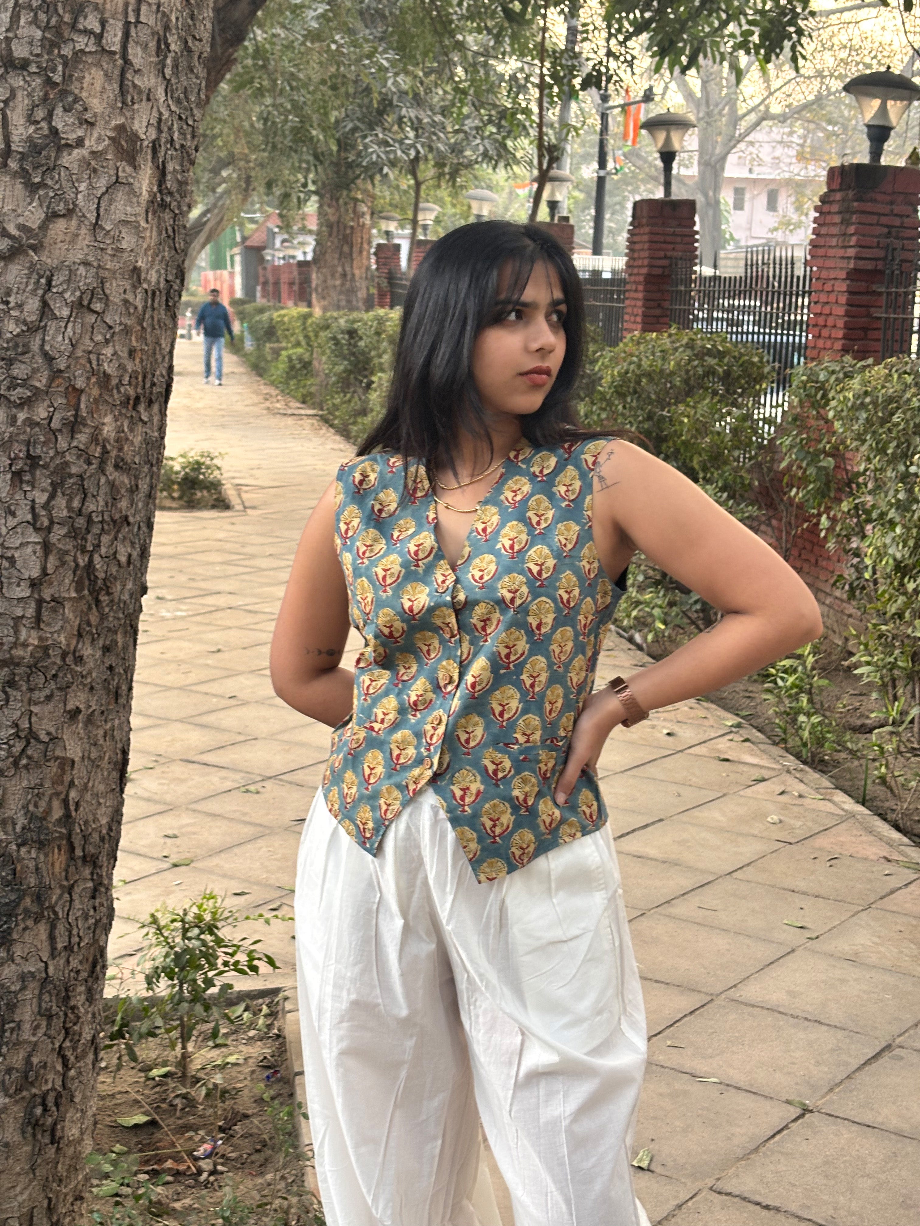 Mishti Bagru Hand Block Print Cotton Koti
