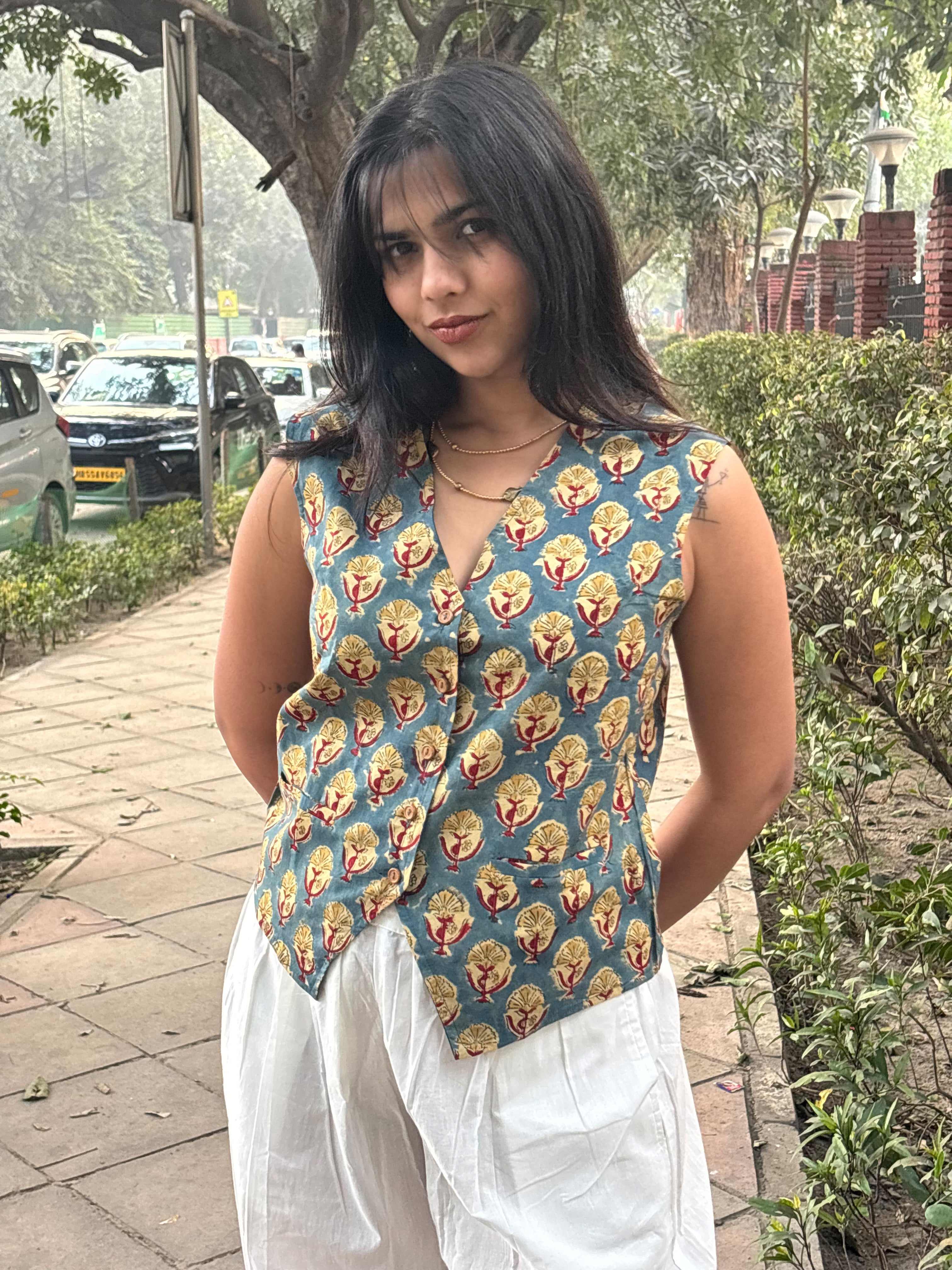 Mishti Bagru Hand Block Print Cotton Koti