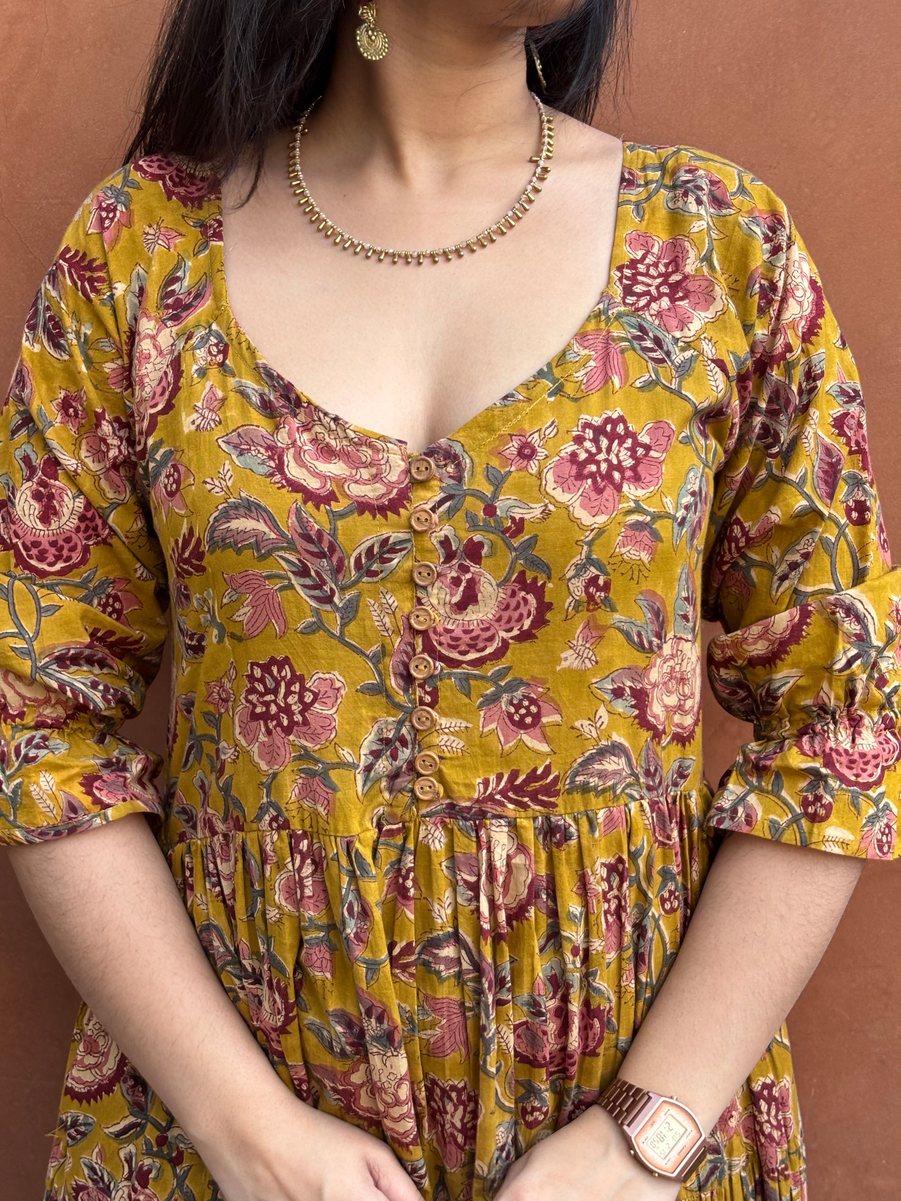 Maaya Hand Block Print Cotton A-line Dress