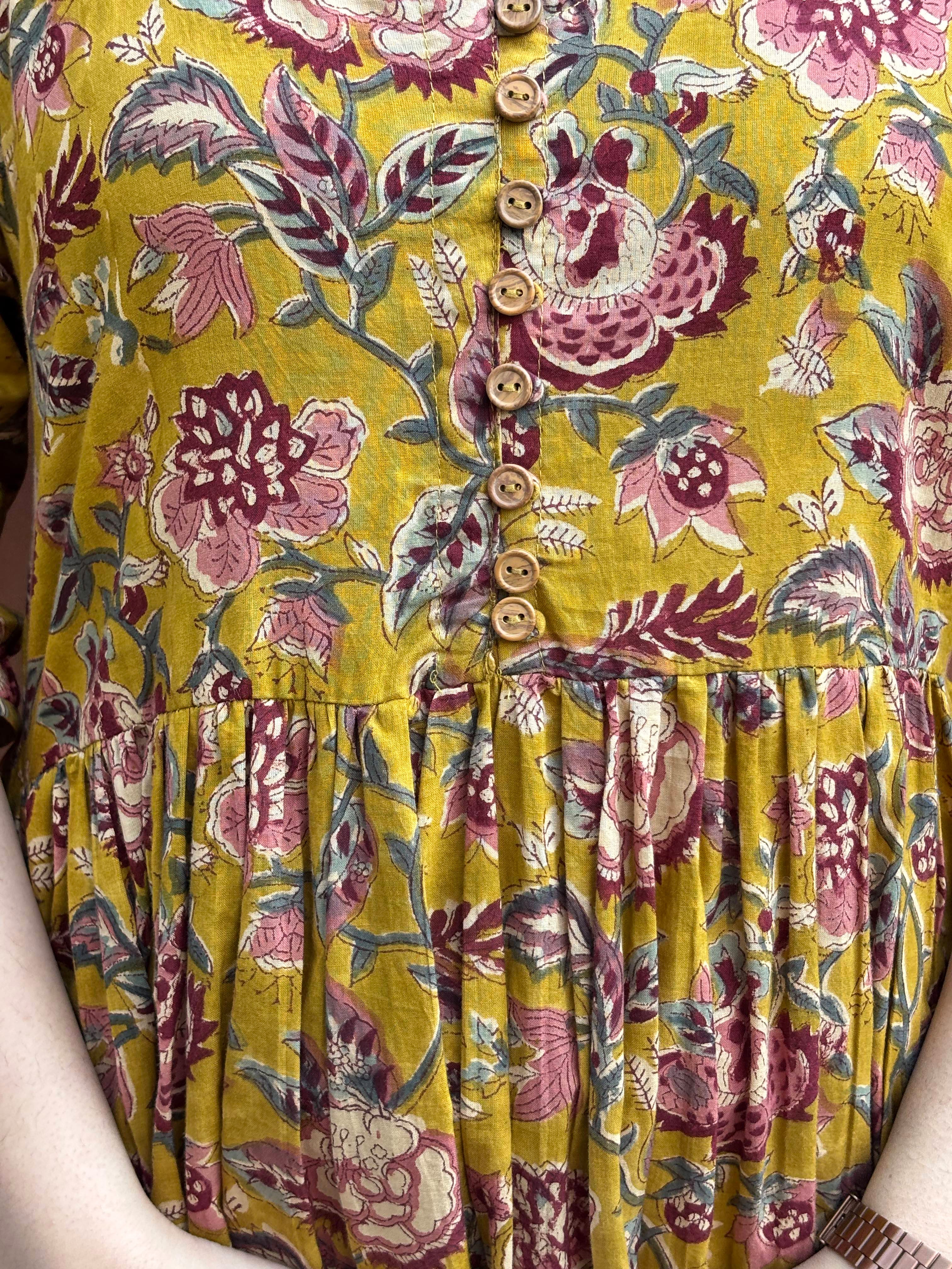 Maaya Hand Block Print Cotton A-line Dress