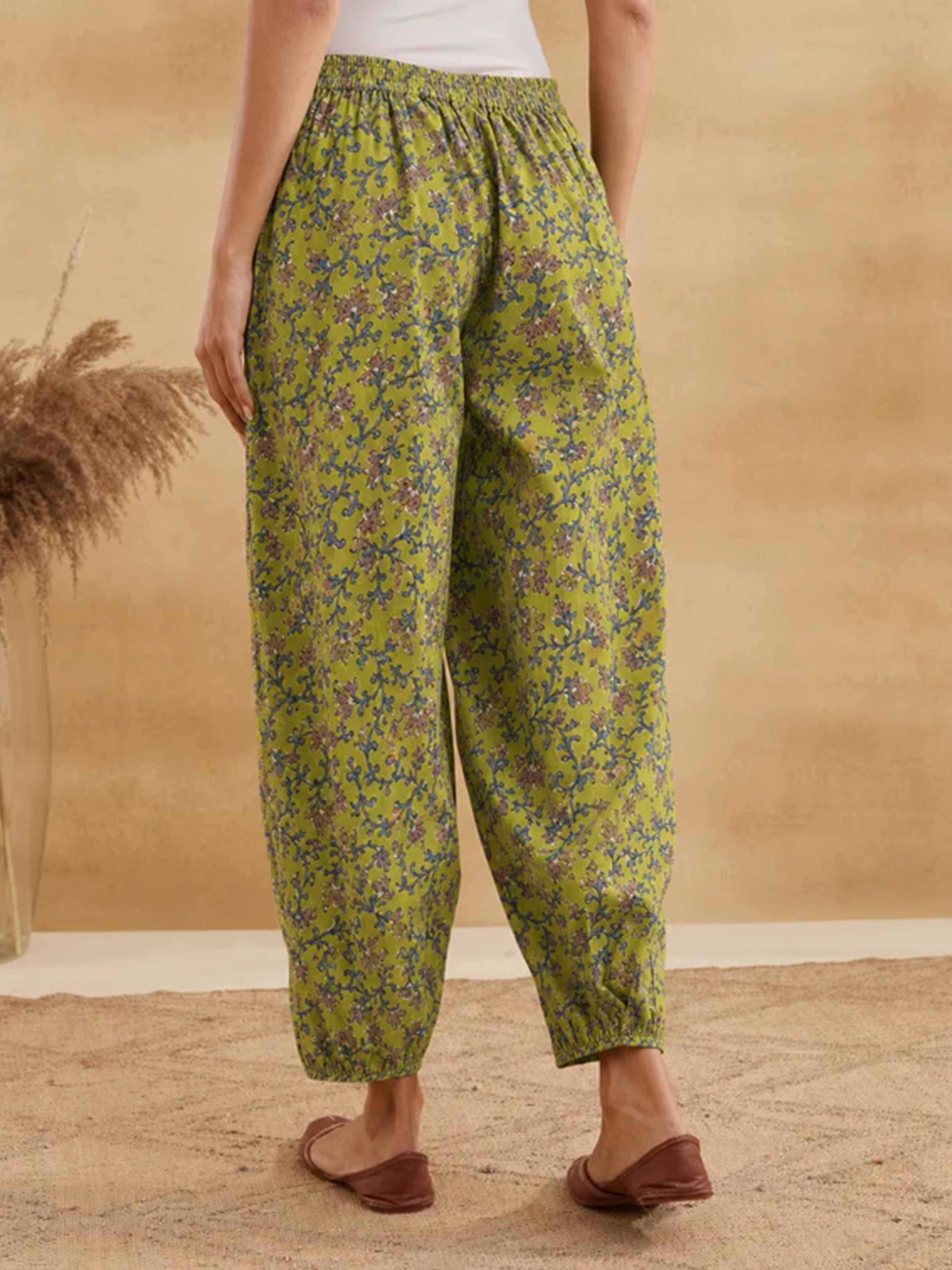 Miral Hand Block Print Cotton Pants