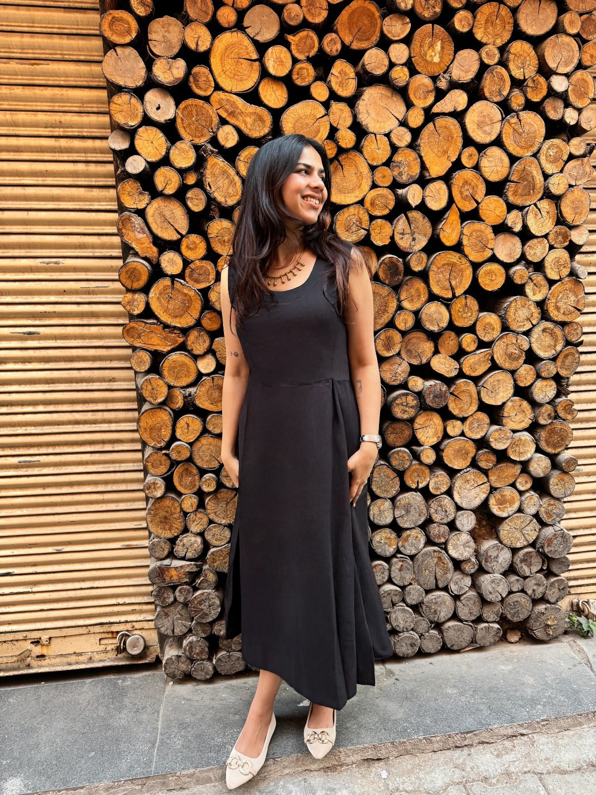 Vedika Hand Block Printed Cotton Short Double Layer Dress