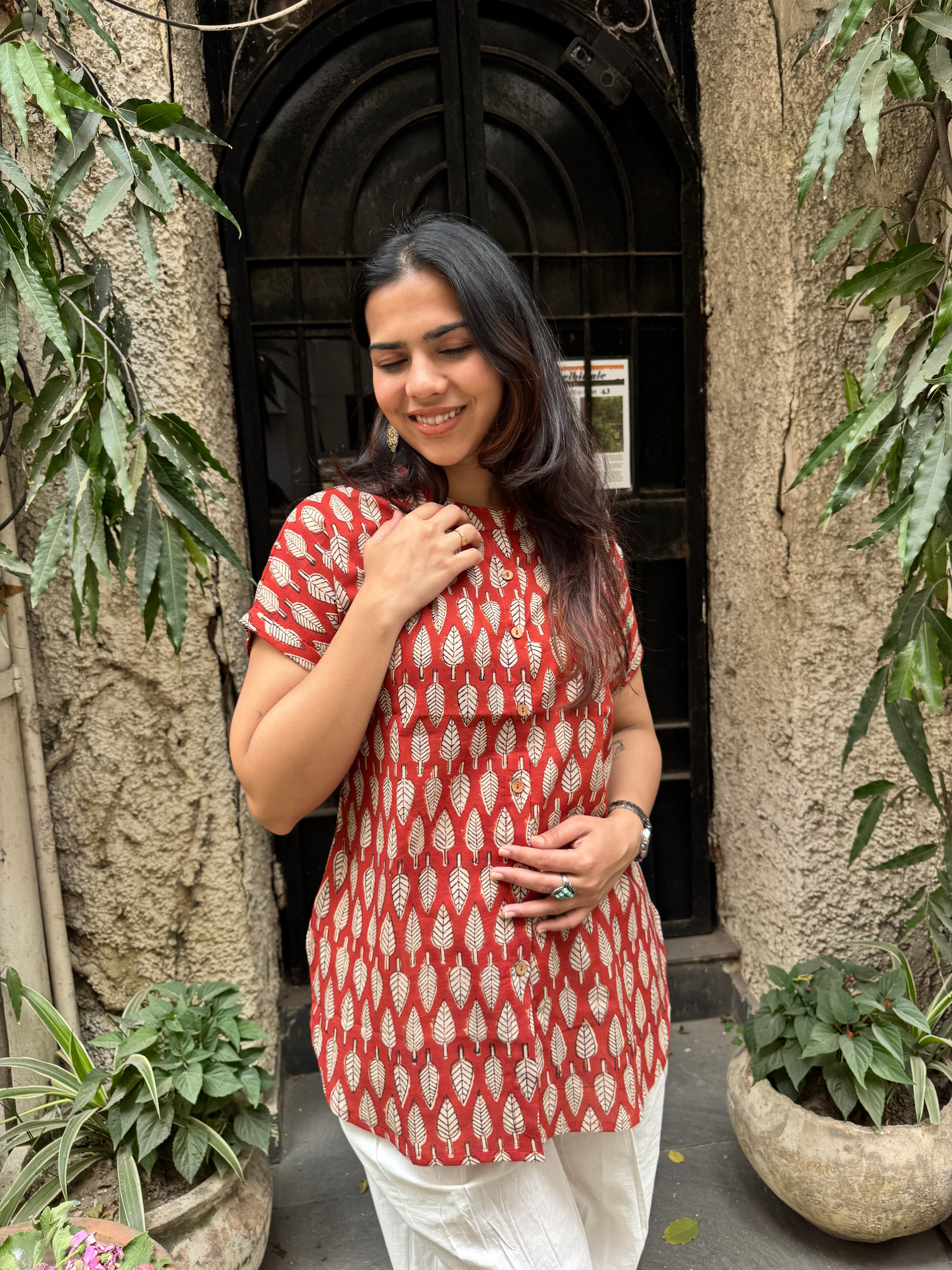 Patra Bagru Hand Block Print Cotton Shirt