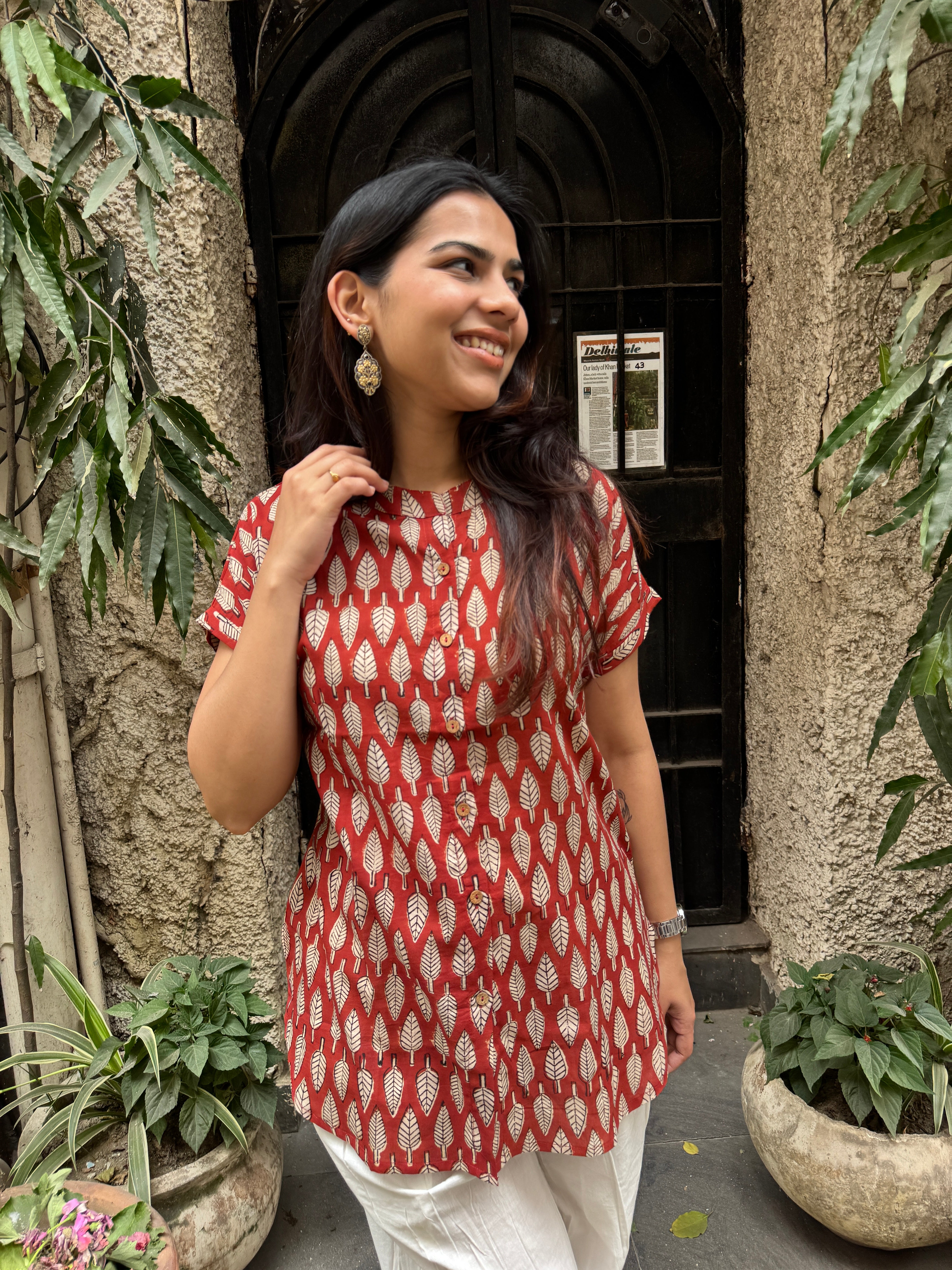 Patra Bagru Hand Block Print Cotton Shirt