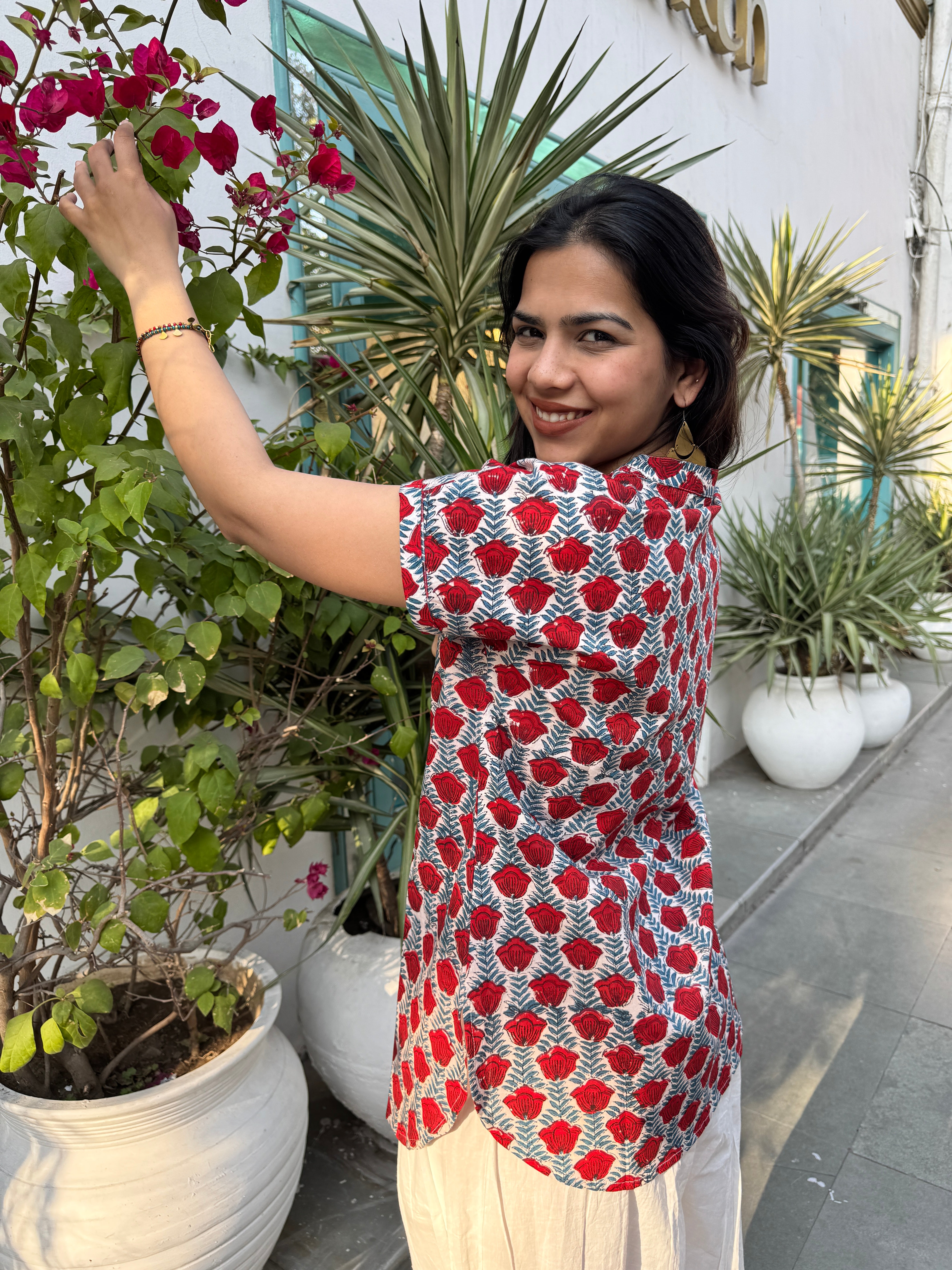 Anka Hand Block Print Cotton Shirt